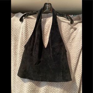 Black Suede Tank Top